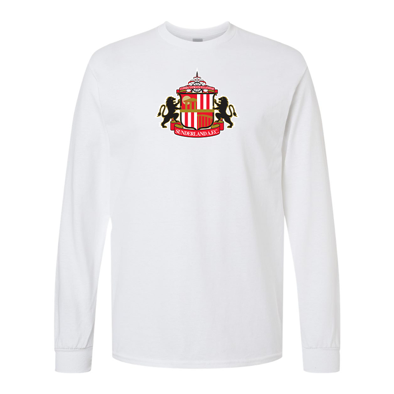 Men's  Sunderland AFC Soccer Gildan Heavy Cotton Long Sleeve T-Shirt